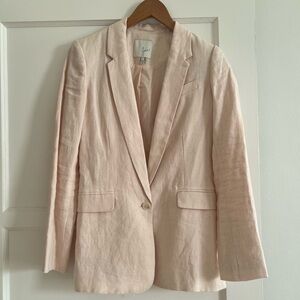 Joie light pink linen blazer, size 0